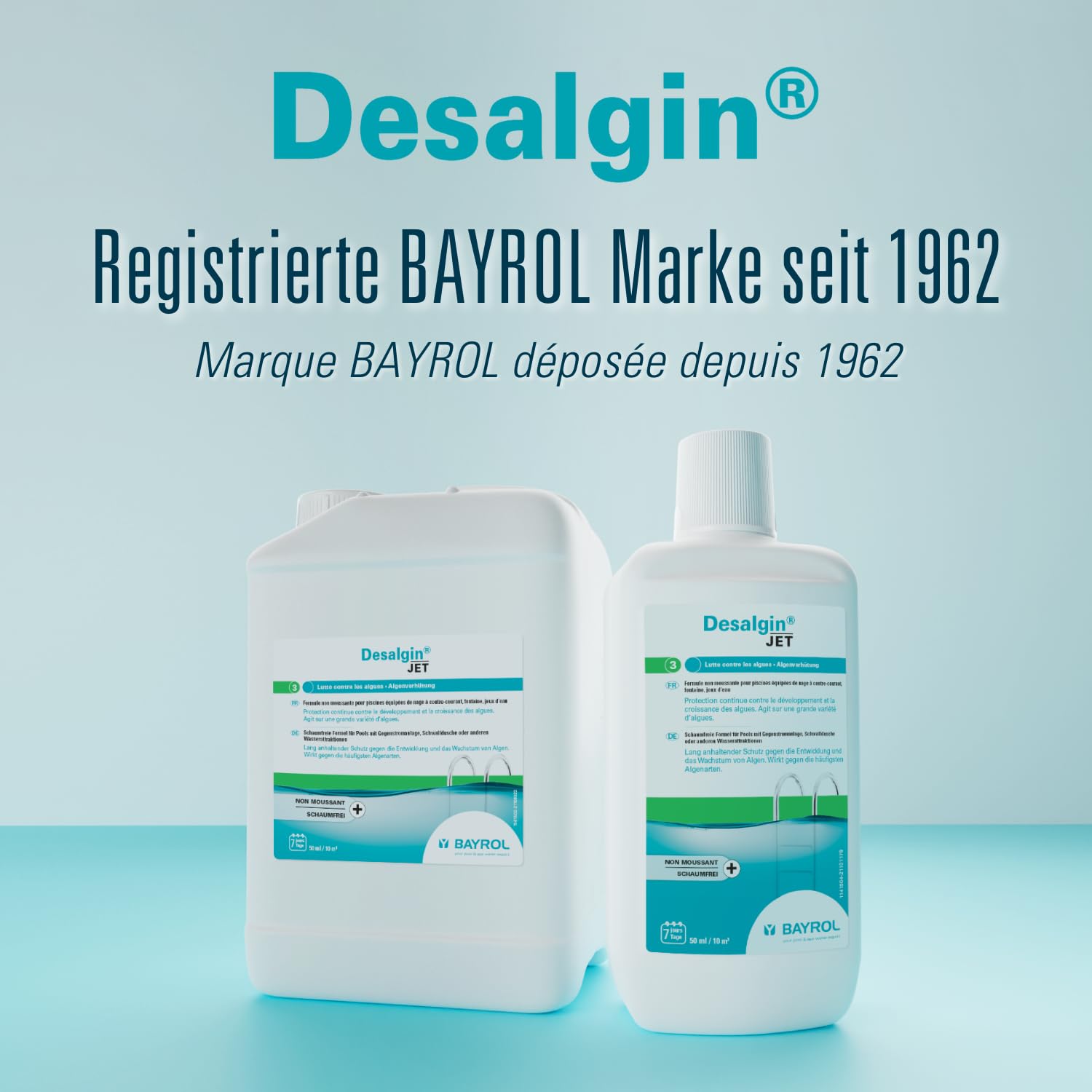 BAYROL Desalgin® Jet 1 L - Anti Algue Piscine Non Moussant - Algicide Piscine Ultra Concentré - sans Sulfate de Cuivre