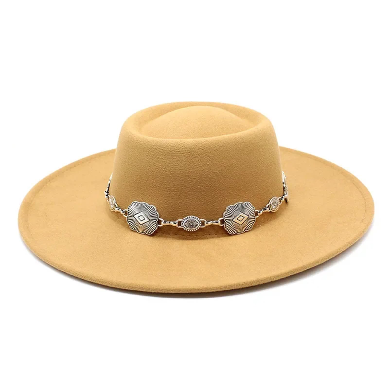 Fedoras Cappelli Per Le Donne 9.5CM Big Brim Lusso Cintura Fascia Feltro Jazz Cappelli Abito Da Sposa Cappello Formale