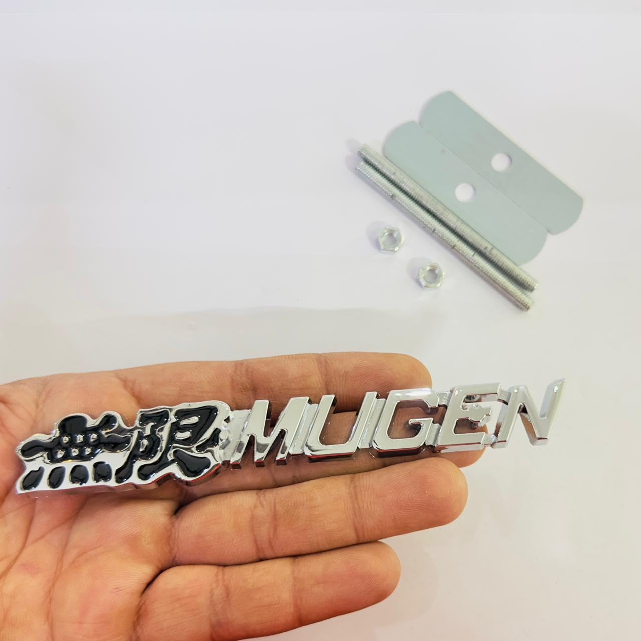 Grill Stickers & Logo Car Bike Metal Car Emblem Premium Metal Sign Logo Sport Sticker 3D Badge Metal Logo Grill Stickers & Logo Metal Grill Logo (Black Chrome Mugen Grill Logo)
