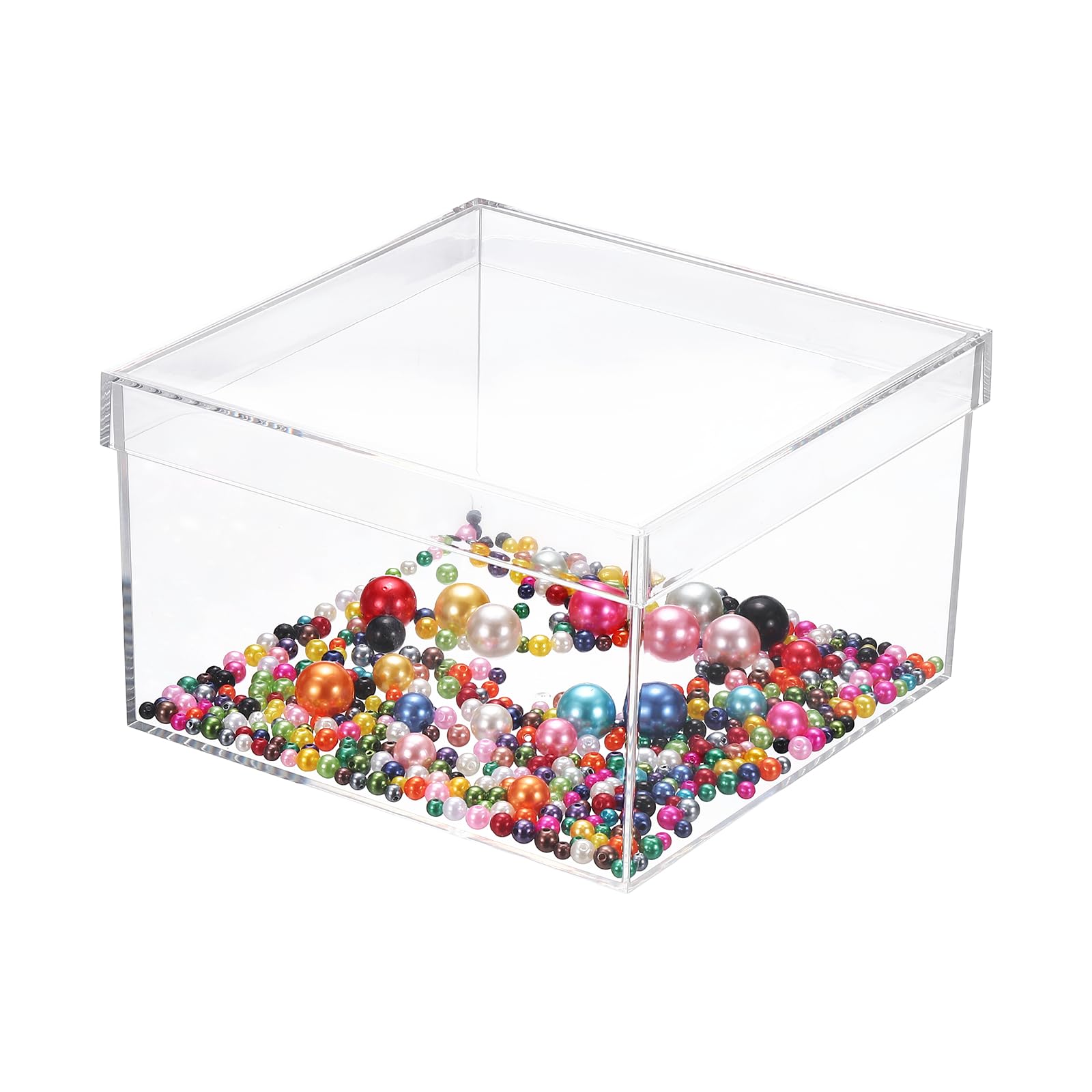 Boîte de rangement acrylique transparente de 20cm avec couvercle pour cadeaux et fêtes