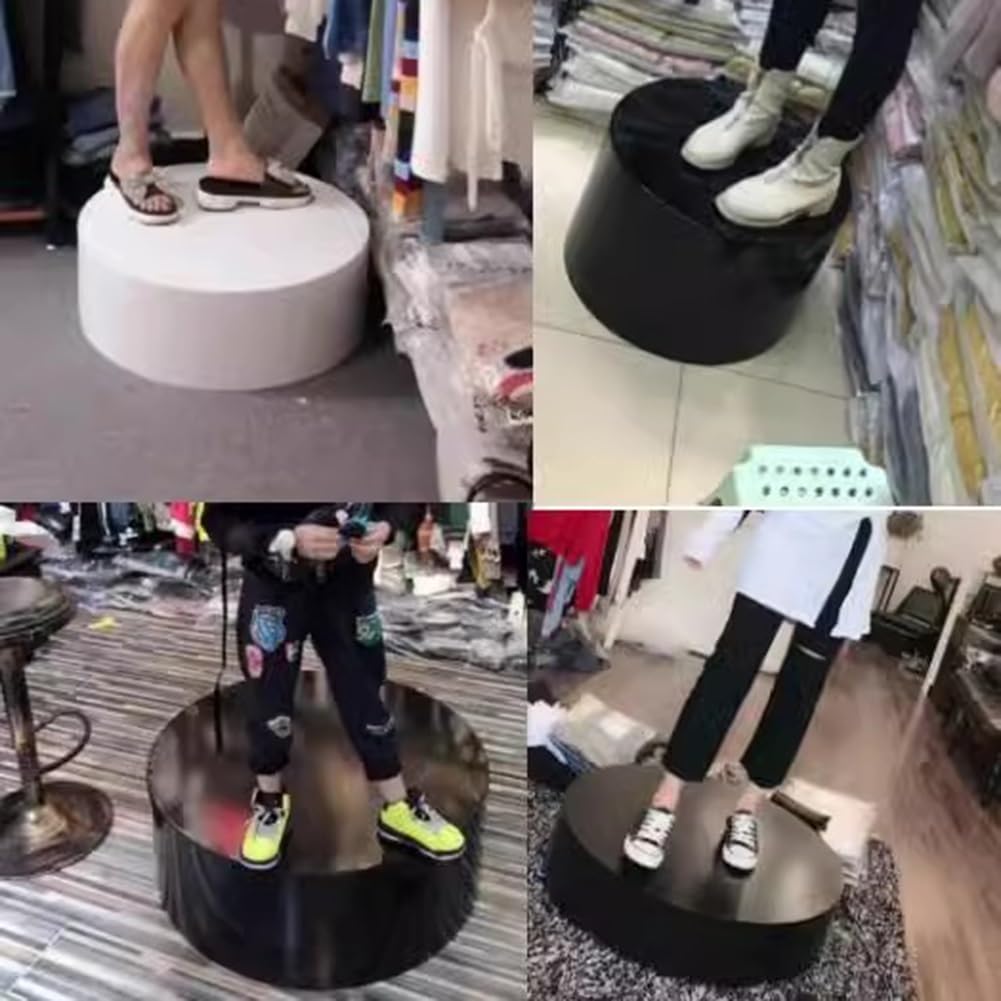 Genérico Exhibidor Redondo de Pedestal para Tiendas de Ropa y Novias - Plataforma elevadora Blanca de 40x20 cm para maniquíes, Zapatos, Bolsos y desfiles en Vivo - Solución Elegante para la exhibició