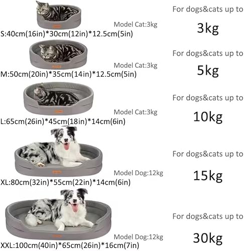 Miniatura 2 de Cama ortopédica grande para perros con espuma de alta densidad, tela Oxford impermeable, cojín de 4 lados, funda extraíble y parte inferior