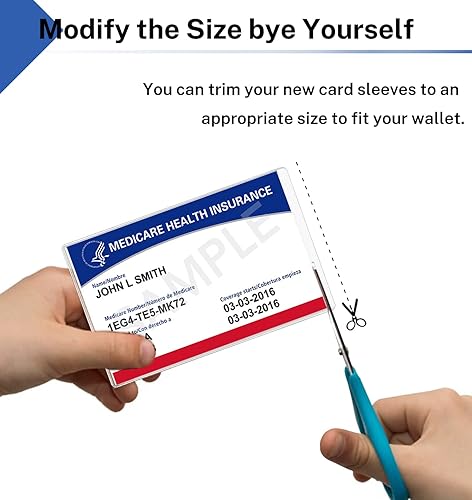Miniatura 7 de HeyQin Paquete de 10 fundas protectoras para tarjetas de Medicare, protector de tarjetas de seguridad social, fundas de plástico de PVC transparente