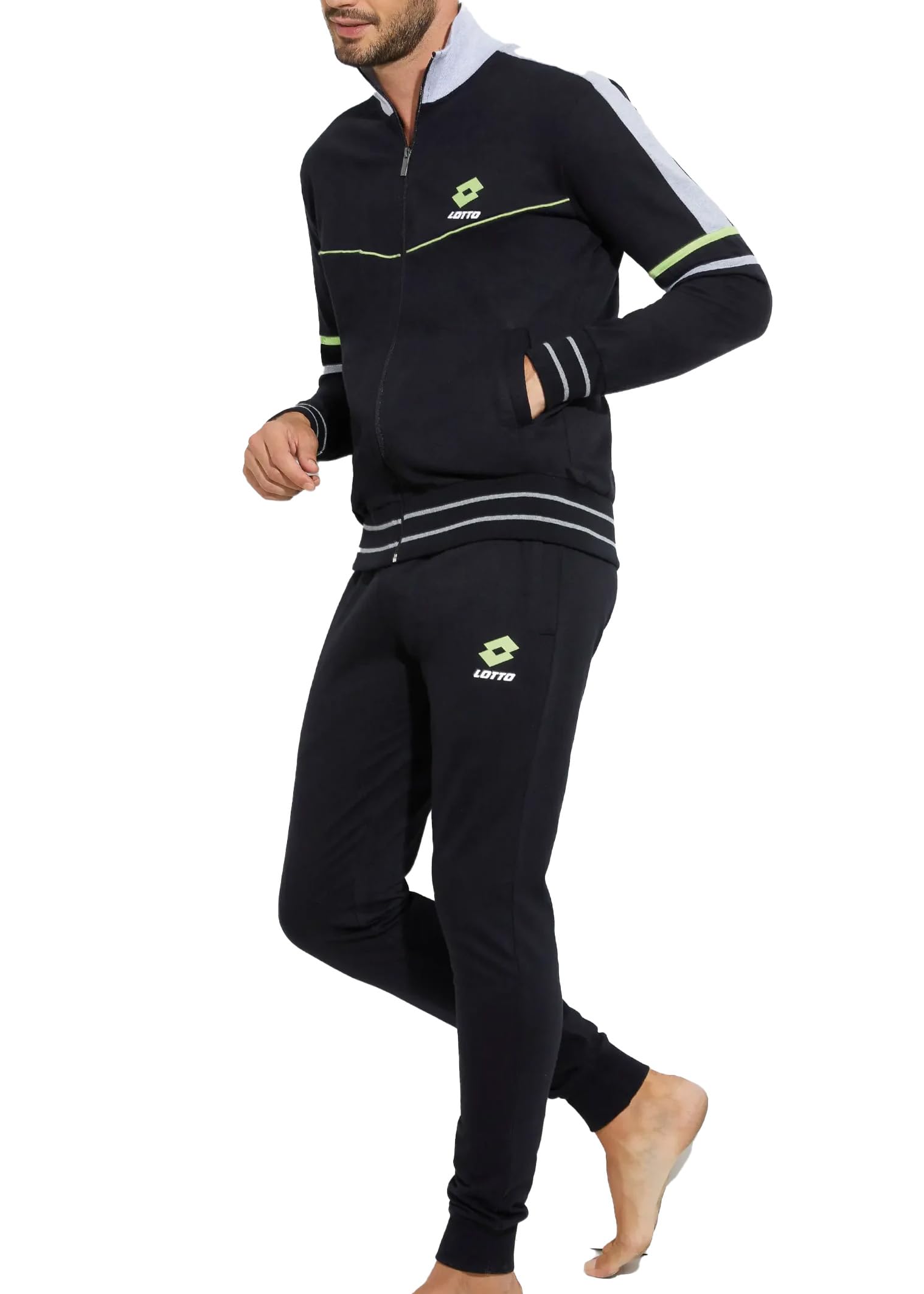 Tuta Sportiva Uomo Cotone Garzato Pimavera Estate Leggera + fantasmini OMAGGIO - S M L XL XXL