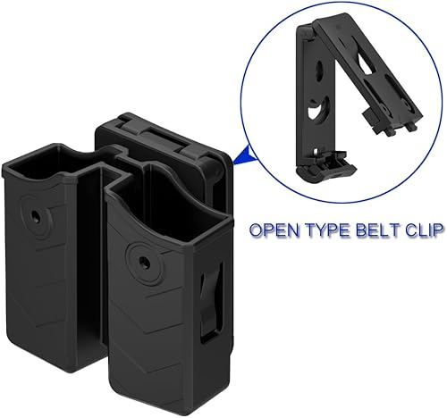 Miniatura 6 de Universal Double Magazine Pouch, 9mm .40 Double Stack Mag. Holder Dual Stack Mag Holster with Adjustable Retention for Glock Sig sauer S&W Beretta