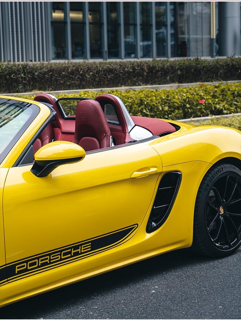 Fits for Porsche 718 Cayman Boxster Accessories 2016-2025, Fender Trim Car Side Vent Air Flower Intake Cover Decorative Sticker Exterior Accessories (Glossy Black)