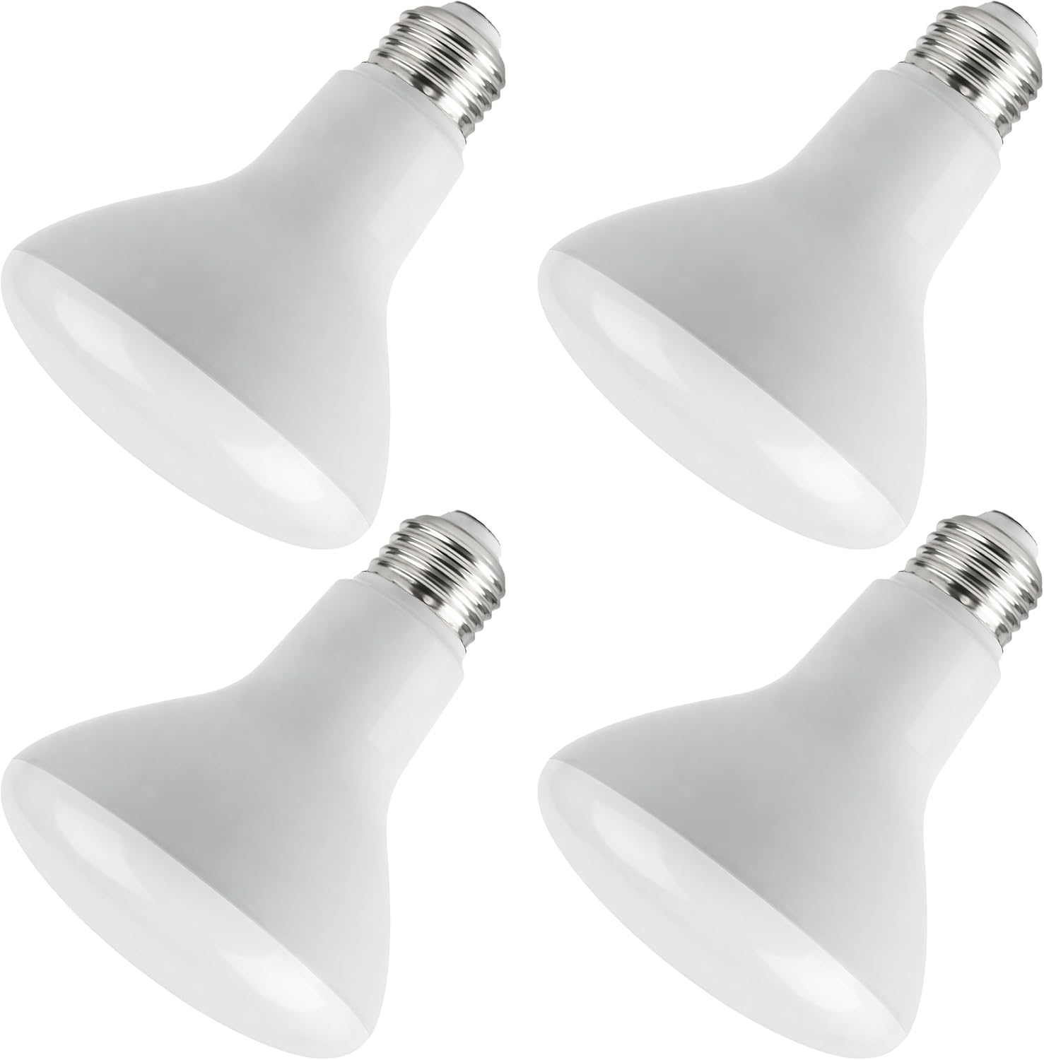 OHLECTRIC 9.5 Watt BR30 LED Bulbs (4 Pack) Soft White 3000K 750 Lumens, LED Flood Light Bulbs (9.5W, 65W Equiv) Dimmable E26 Medium Base, 120V Indoor Recessed Can & Track Lighting, Energy-Saving Bulbs