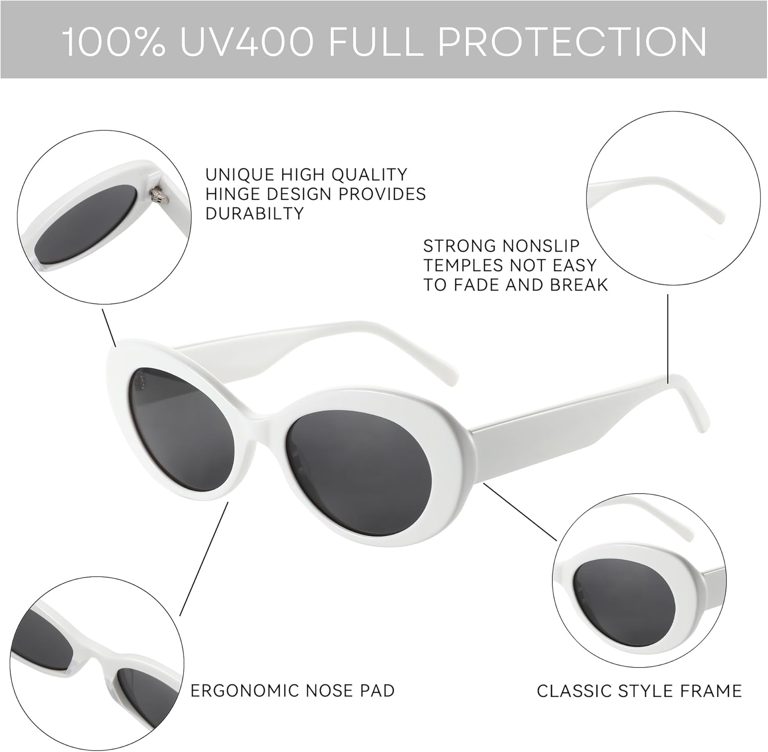 ZENOTTIC Polarized Sunglasses Women Oval: Trendy Shades for Ladies - Retro Classic Sun Glasses UV400 Protection - Image 5