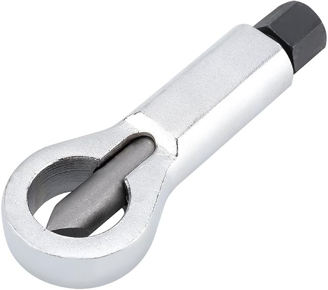 Metal Nut Splitter Cracker,Rusted Broken Damaged Corroded Stuck Nut Removing Splitting Tool 4Sizes Remover Splitter for Removing Broken Damaged Corroded Stuck Nuts Silver(only one not a Set)