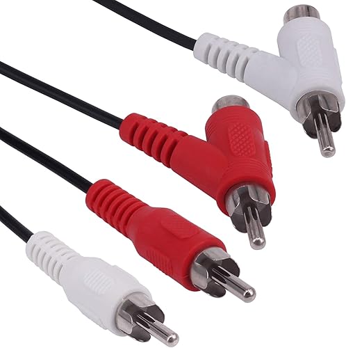 Miniatura 3 de Cable extensor de audio RCA Piggyback, 5 pies 2 RCA macho a 2 RCA macho + RCA hembra Piggyback extensión Audio Video AV cable adaptador
