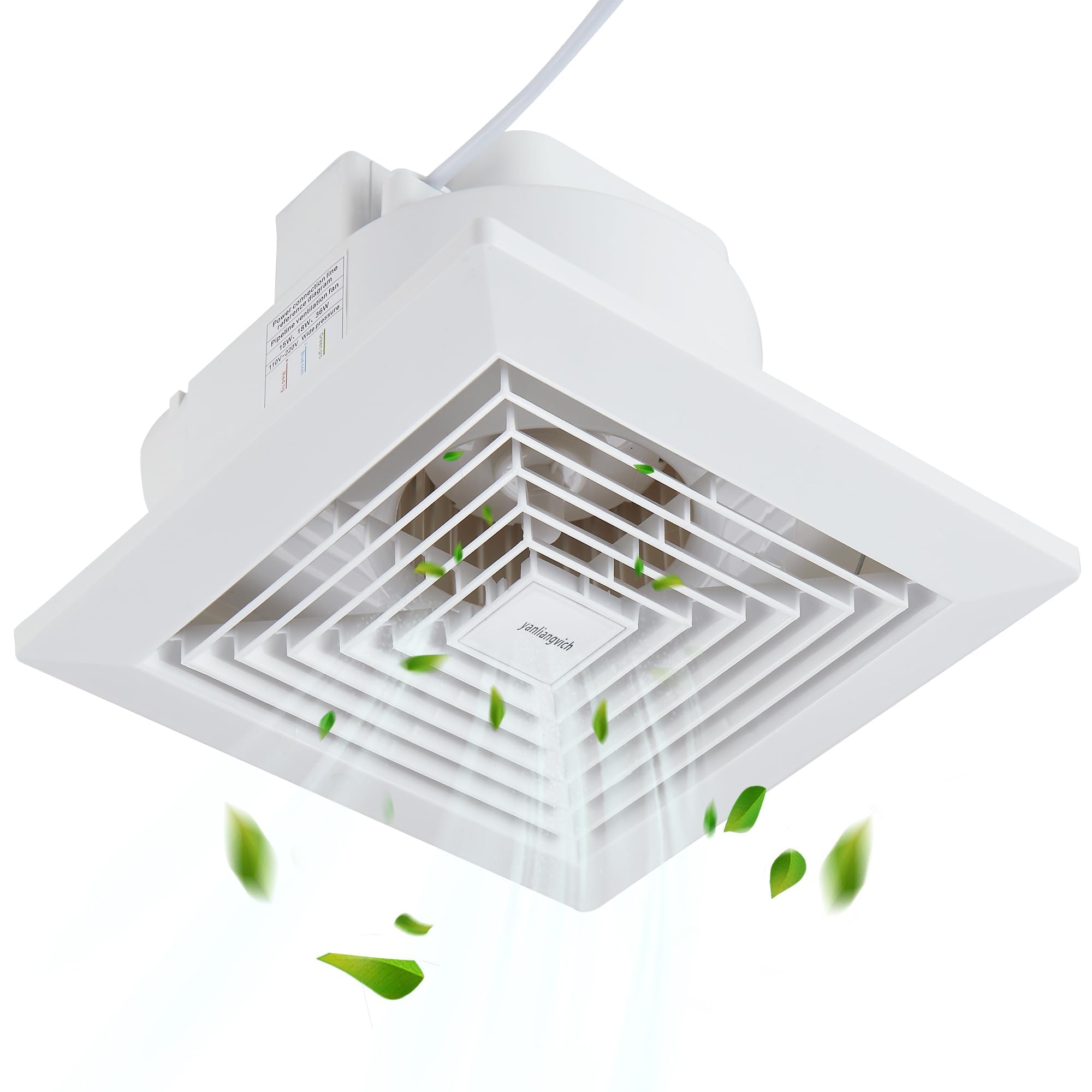 8 Inch Ceiling Mount Bathroom Exhaust Fan 110 CFM 1.0 Sones