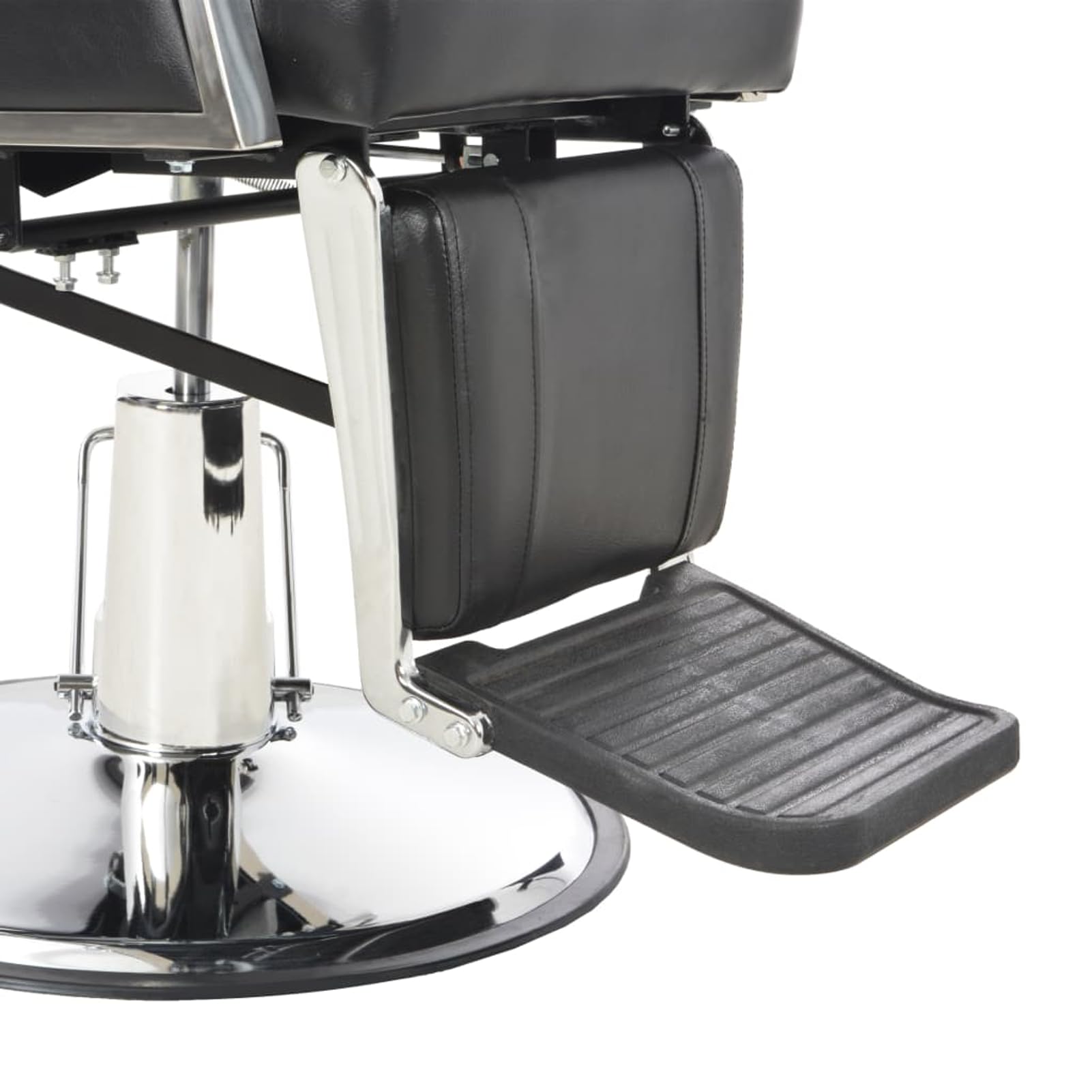 Friseurstuhl Schwarz Metall Kunstleder 360° Drehbar - für Salons und Spas Model110167