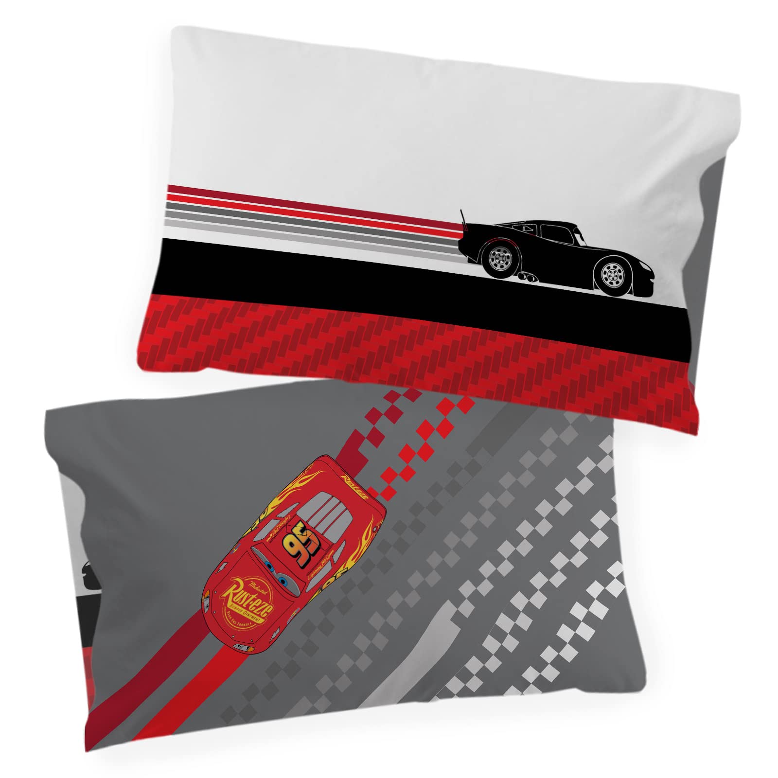 Jay Franco - Funda de almohada 100% algodón con diseño de Cars Race Day de Disney Pixar