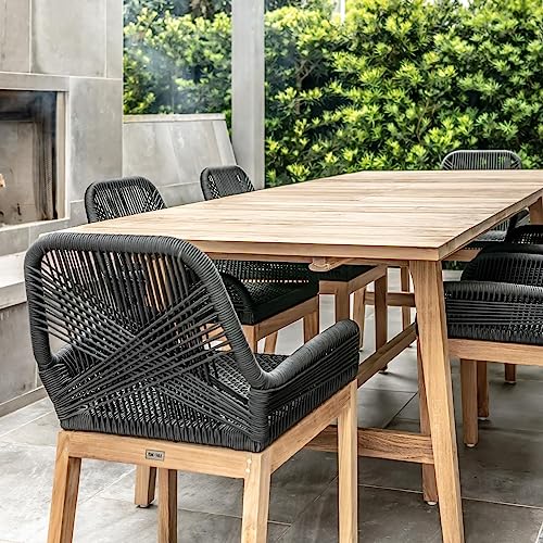 Bbqguys Signature Willow Bay Olefin Rope & Teak Patio Dining Chair - Dune #TOP3