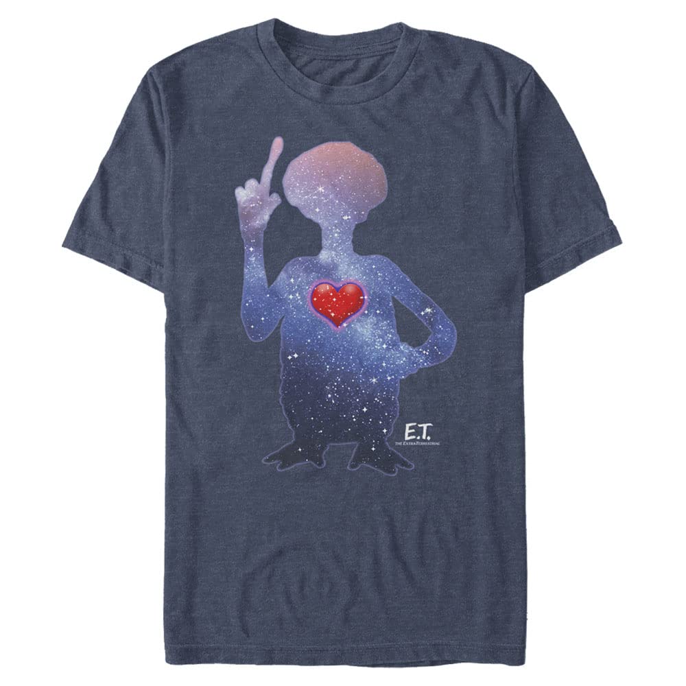 E.T. Heart Home Men's T-Shirt - Big & Tall Short Sleeve Tee In Navy Blue Heather - View #2