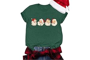 Retro Cheerful Santa Merry Christmas Tshirt Women