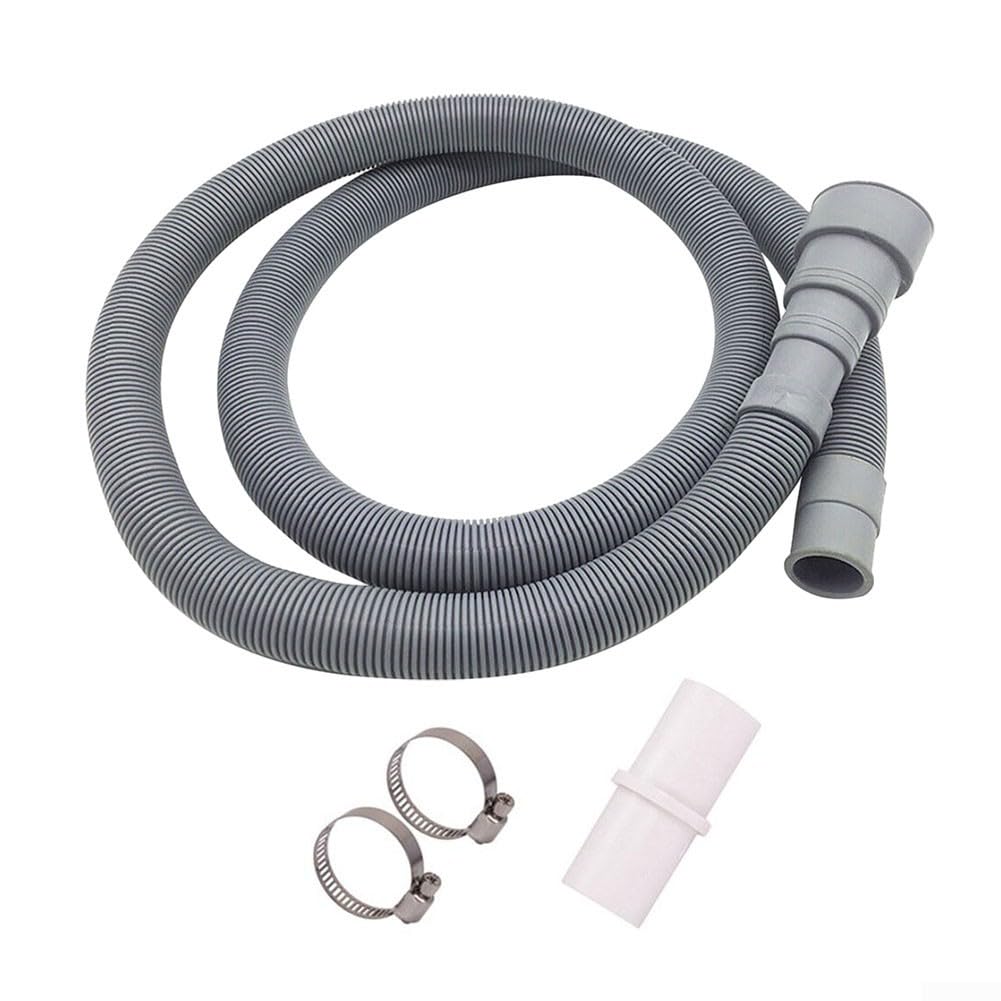 Springwillfly Kit di prolunga per tubo di scarico con connettori, 2 morsetti per lavatrice, lavastoviglie (70 cm