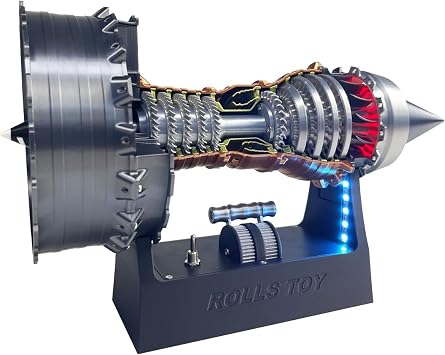 طقم نموذج محرك Turbofan Turbojet للطائرات النفاثة ، هياكل كهربائية مطبوعة ثلاثية الأبعاد ، علوم ميكانيكية Aero ، هدية ، عرض تعليمي ، لعبة سطح مكتب (قاعدة مغناطيسية مع محرك TR-900 خفيف ، 11 بوصة)