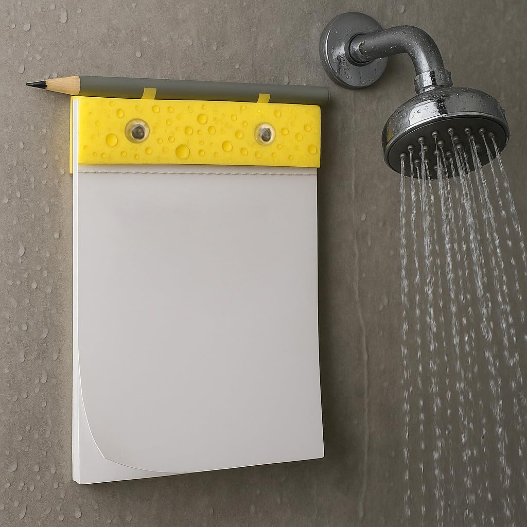 Blocco note doccia impermeabile - 100 pagine di carta pietra con matita e supporto - aderisce al muro senza residui - 4 colori disponibili - regalo per casa o ufficio Notacogitatio (4)