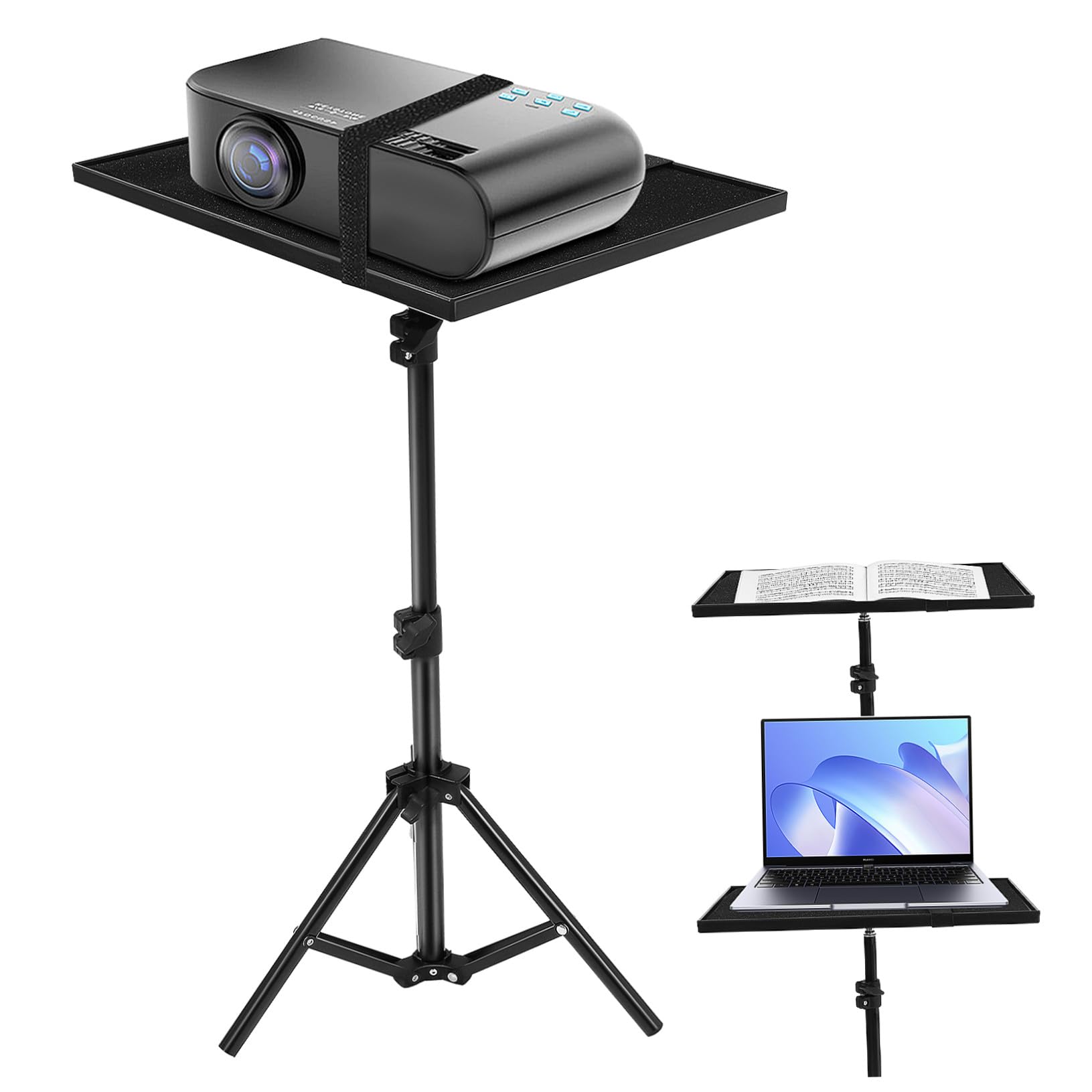 Regulowany Metalowy Stojak Projektor z Tacą Wielofunkcyjny Statyw Do Kina Domowego Sal Konferencyjnych i Szkolnych Lekki i Wytrzymały Tripod z Możliwością Zmiany