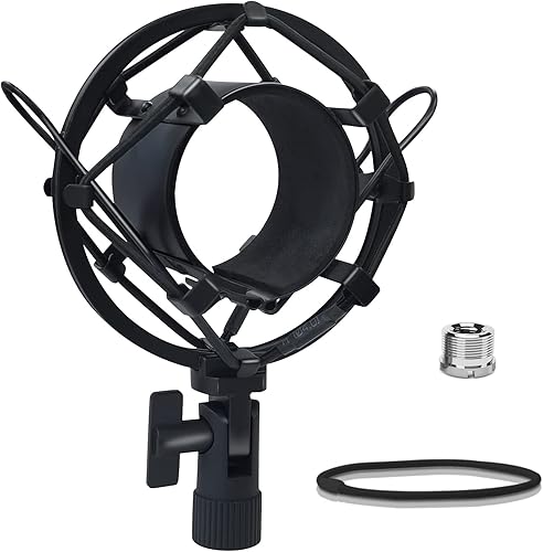 Soporte de micrófono de montaje de choque, suspensión antivibración, clip de soporte de micrófono para micrófono de condensador de 1.693 in-1.850 in