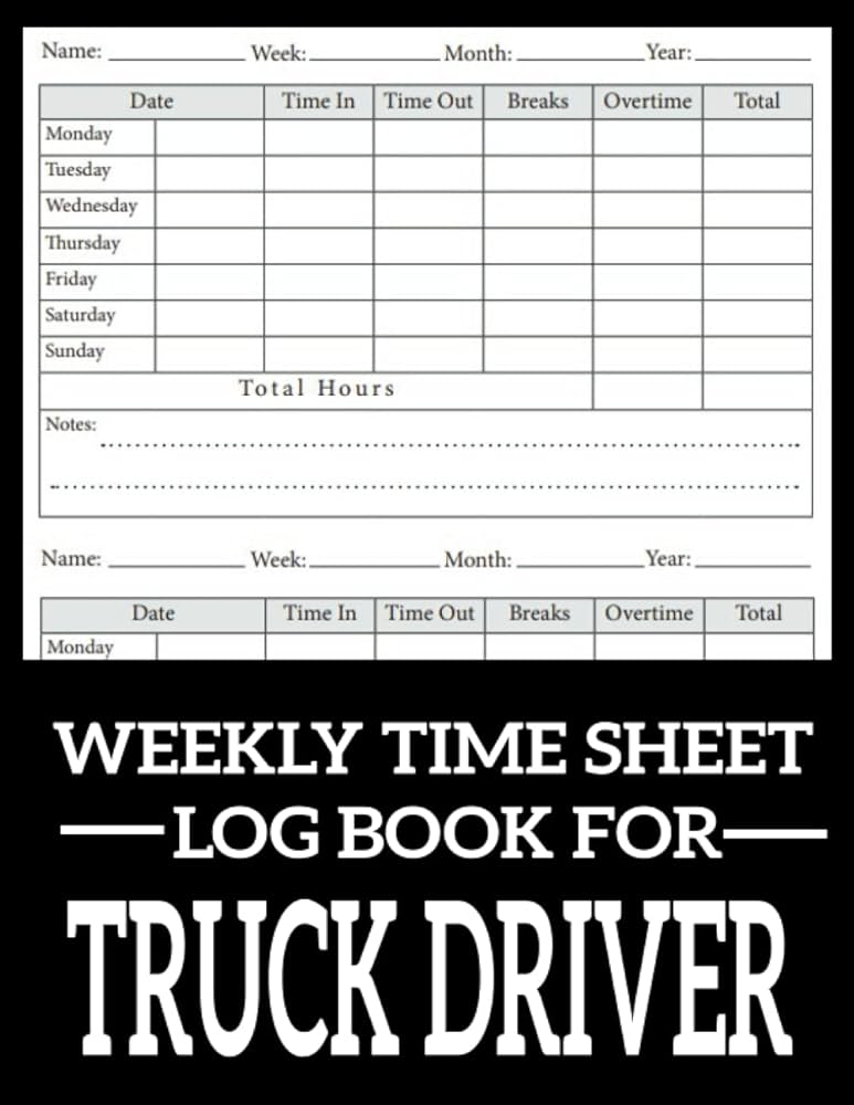 Weekly Time Sheet Log Book for Truck Driver: Hrout, Jack: Amazon.com: Books weekly-time-sheet-log-book-for-truck-driver-hrout-jack-amazon-com-books