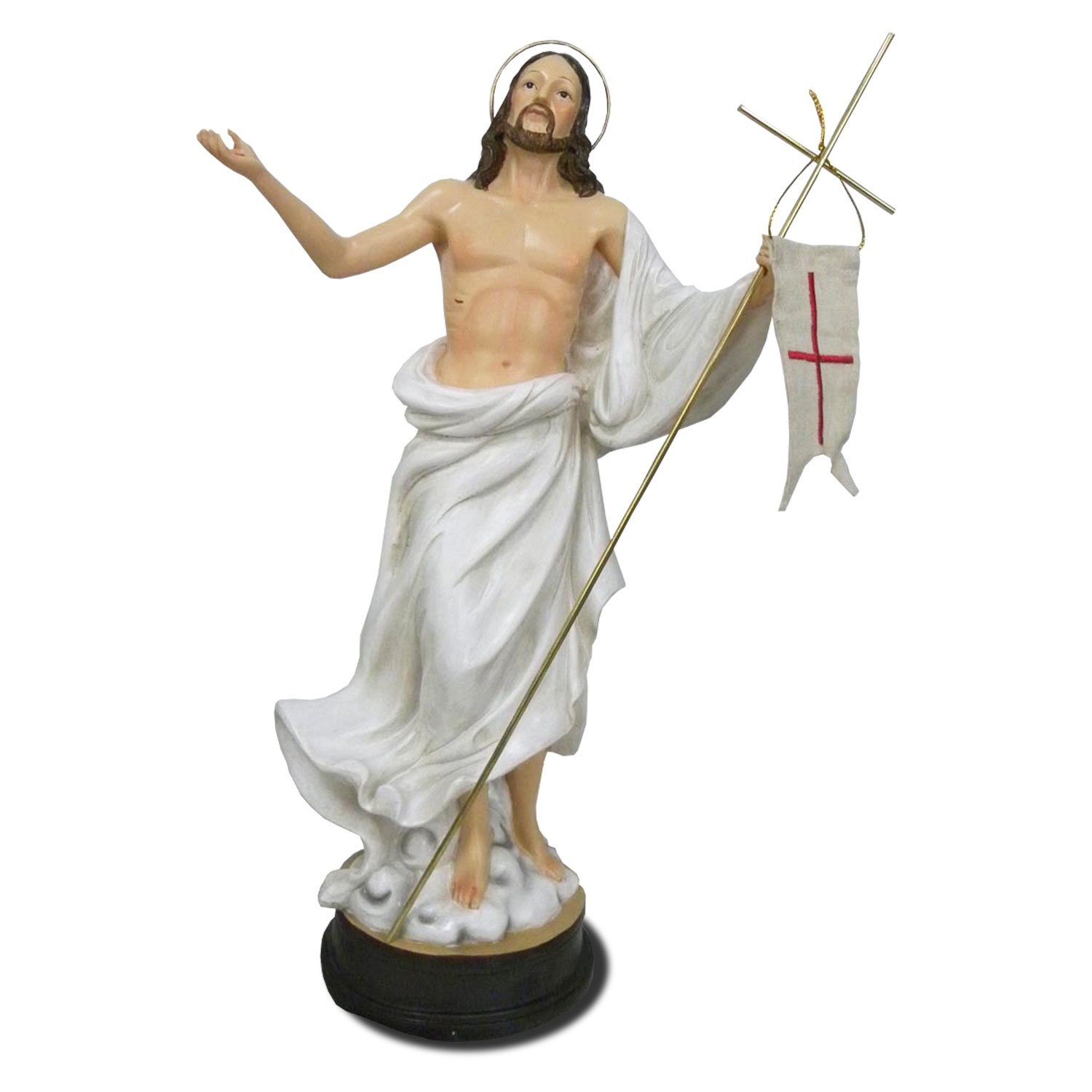 Statua Di Gesù Risorto In Resina 30 Cm, Da Appendere, Dipinta A Mano Per Presepe Pasquale