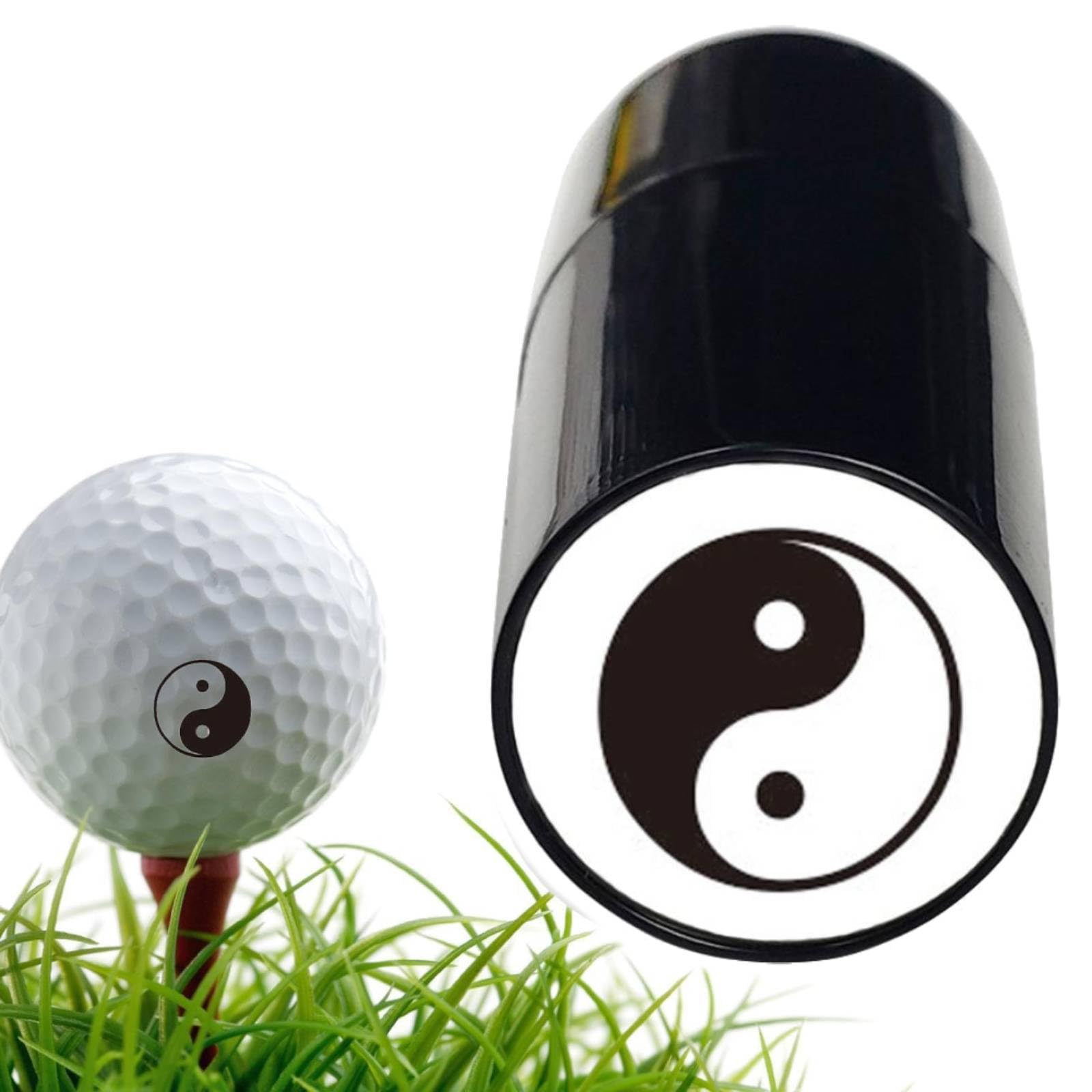 Golf Stamp, Golf Ball Stamper, Personalized Golf Ball Marker, Self Inking Golf Ball Stamper, Quick Drying Ink Refill Golf Ball Stamper, Gifts for Golfers Dad Husband Boyfriend (Tai Ji)