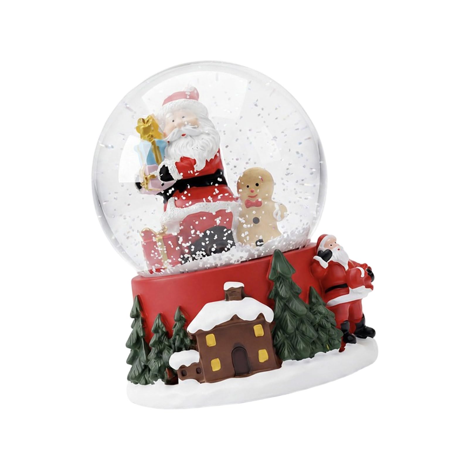 Christmas Tree Snow Ball Decoration Resin Snowflake Crystal Ball Ornament for Tabletop Mantels Display Festival Gift Resin Snow World Ornament