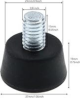 Vista 3 de Pies de trípode de goma antideslizante 3/8 pulgadas, accesorios de fotografía, color negro