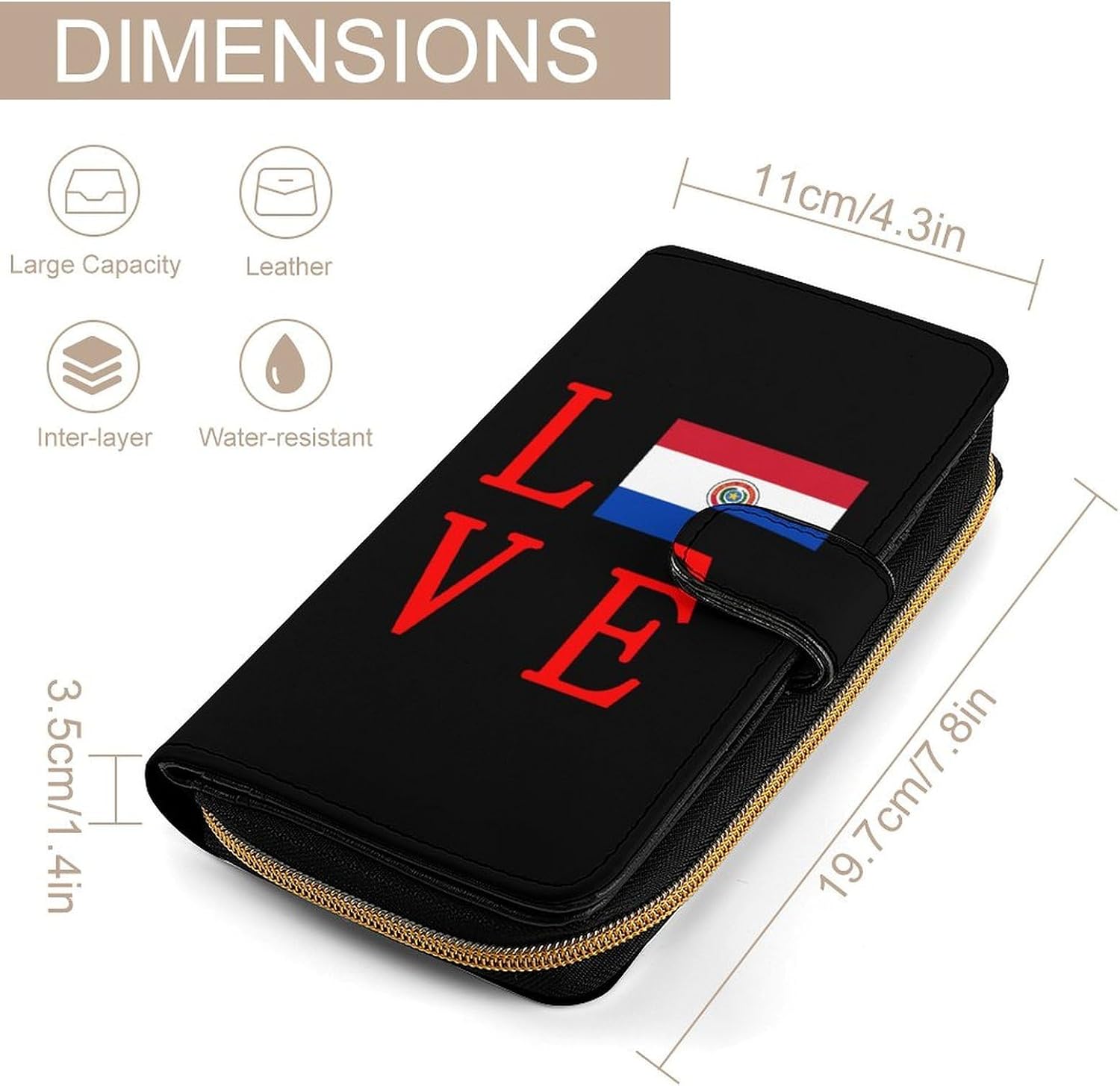 Paraguay Lover Novelty Wallets Credit Card Holders Large Handheld Coin Pockets Wallet image 2