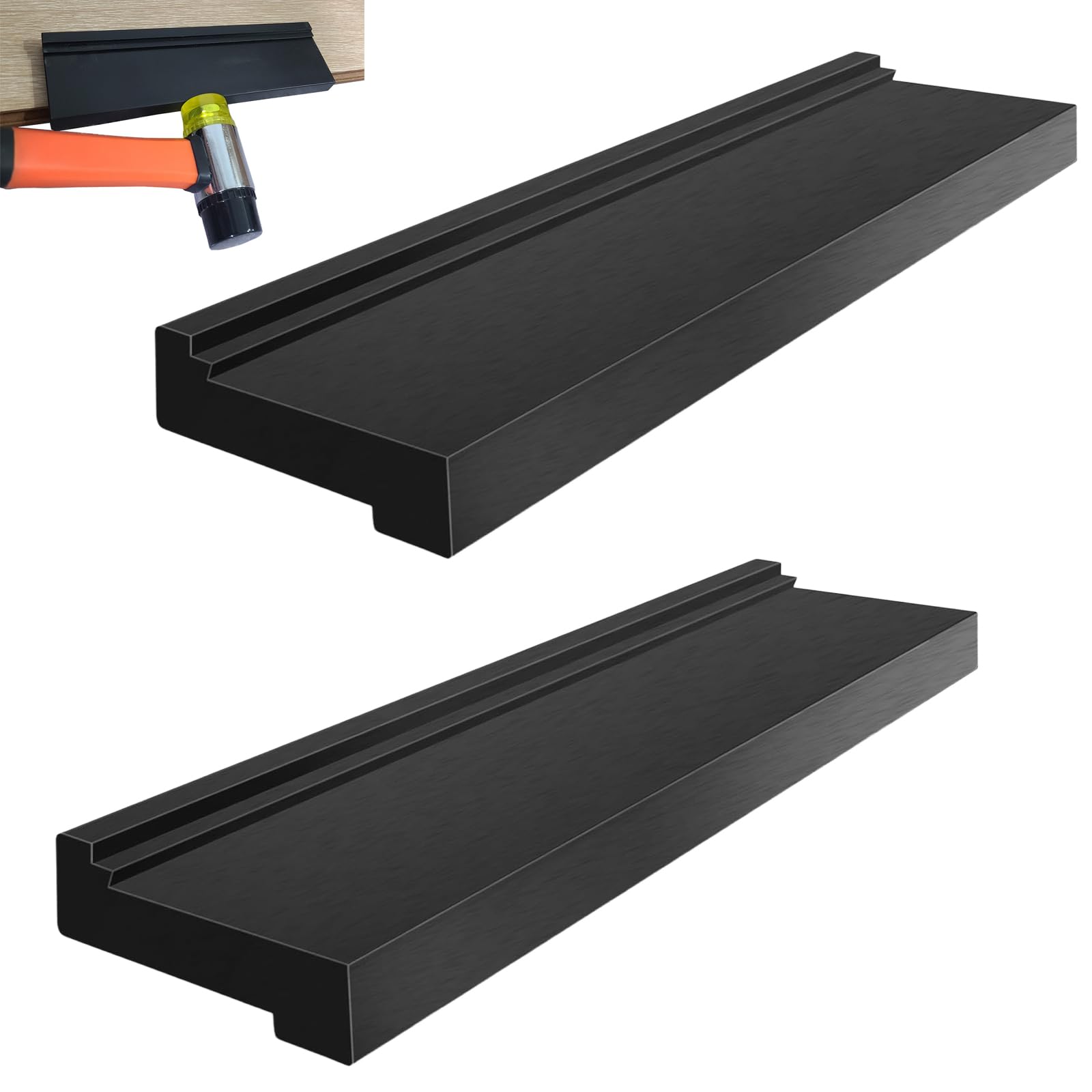 2 Pcs Laminate Flooring Tools, Lightweight Tapping Block Universal Wood Flooring Tool Tapping Block with 3 Different Edges for Vinyl Plank Floor Installation