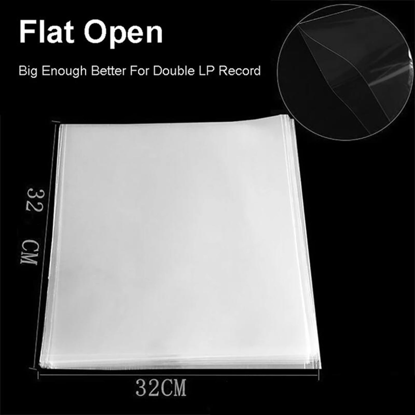250 PièCes SéRies OPP Gel Record Housse de Protection pour Platine Vinyle LP Vinyle Disque Sac Plat Ouvert