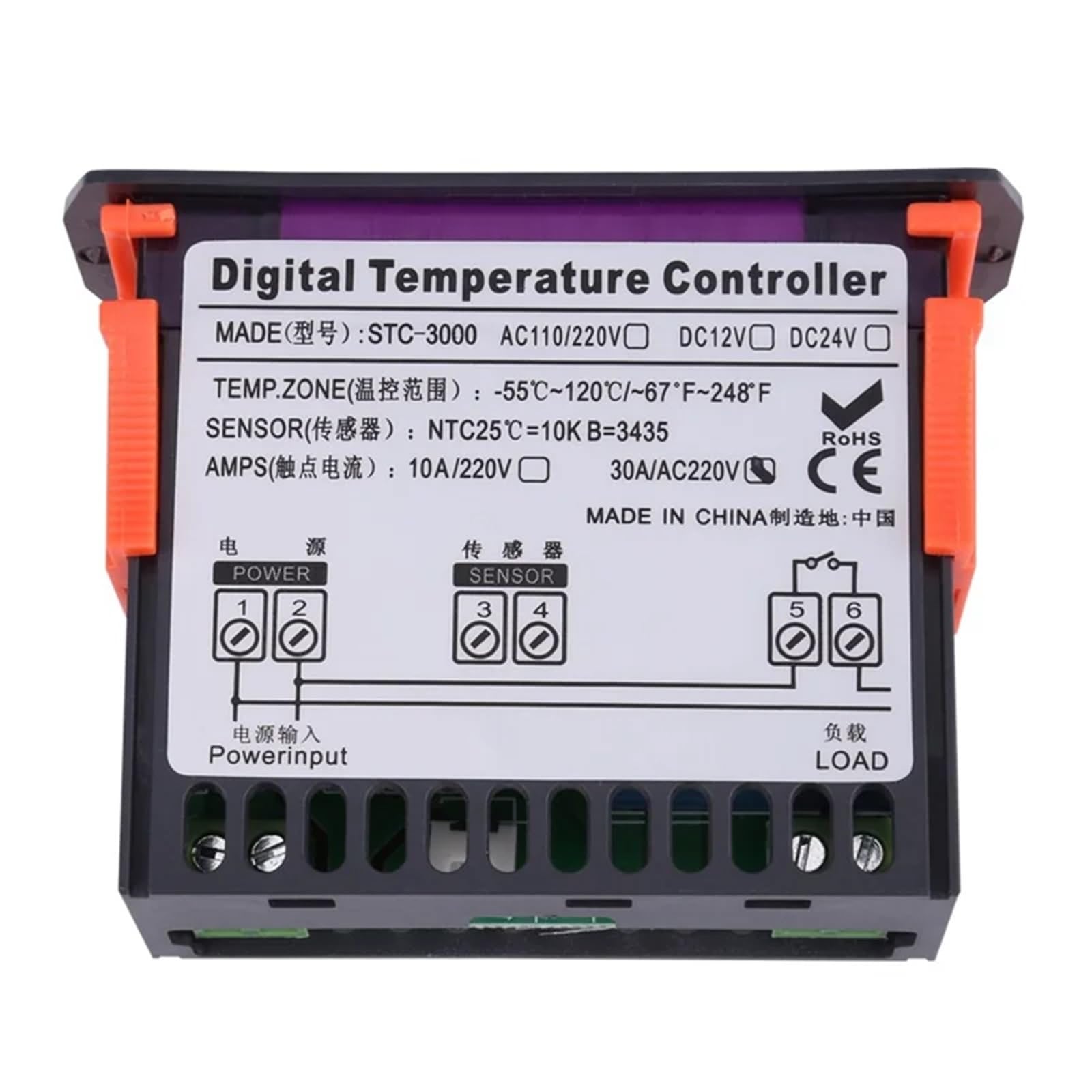 A25F-STC-3000 cyfrowy regulator temperatury termostat plastikowy cyfrowy regulator temperatury termostat z czujnikiem 110-220 V 3