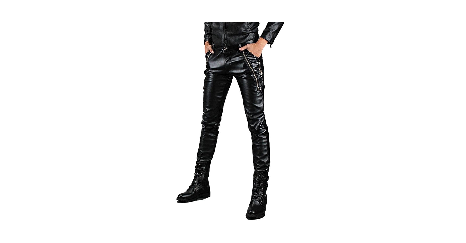 Amazon.com: Idopy Men`s Rock Punk Hip Hop Faux Leather