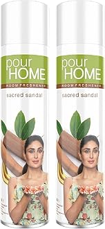 POUR HOME Sacred Sandal Room Air Freshener Spray - 220ML Each (Pack of 2) | Long-Lasting Fragrance - Reduces Odours - Suitable for Home & Office