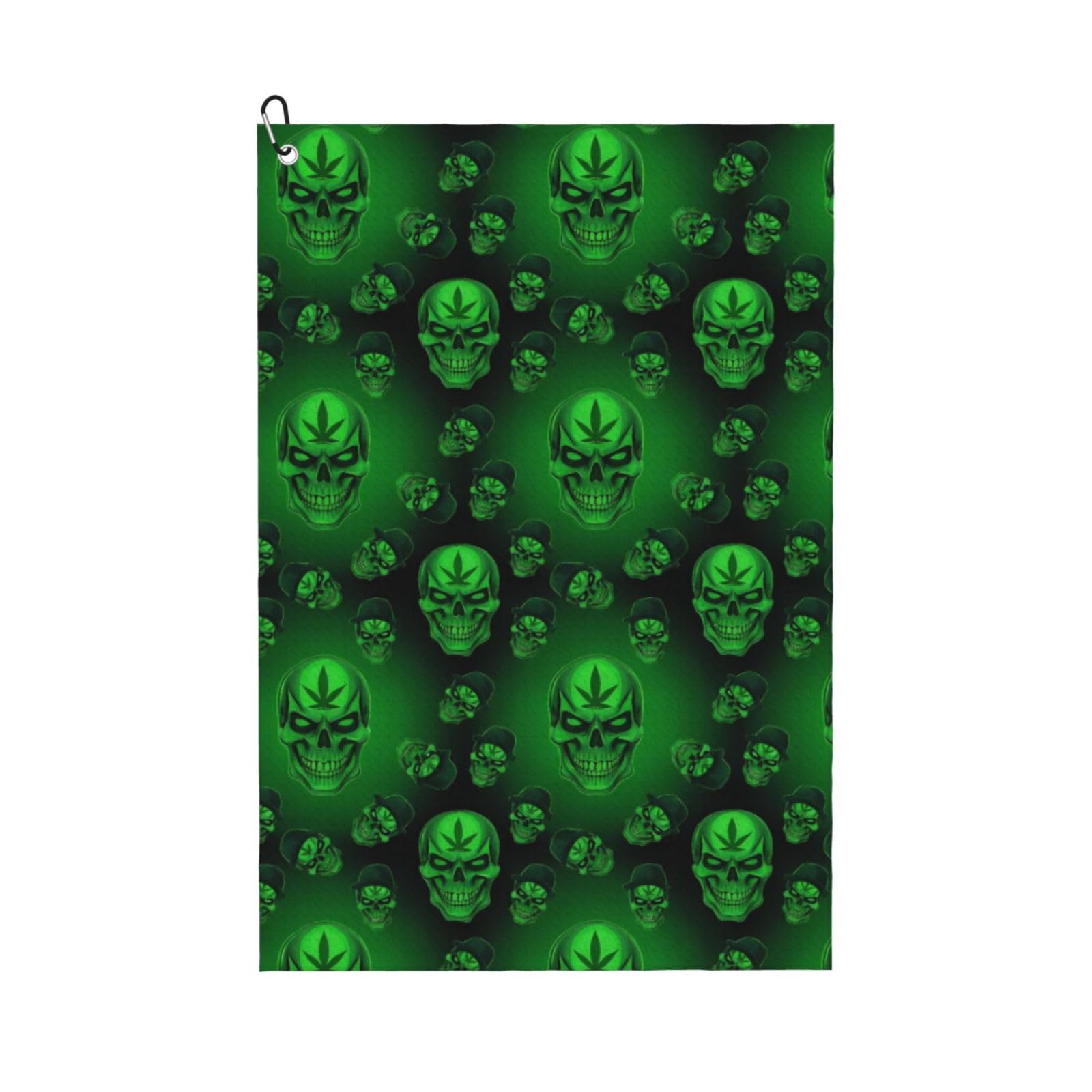 BSDFGSDD Green WeedLeaf Leaves Leaf Skull Art Golf Towel 24 x 16 inches