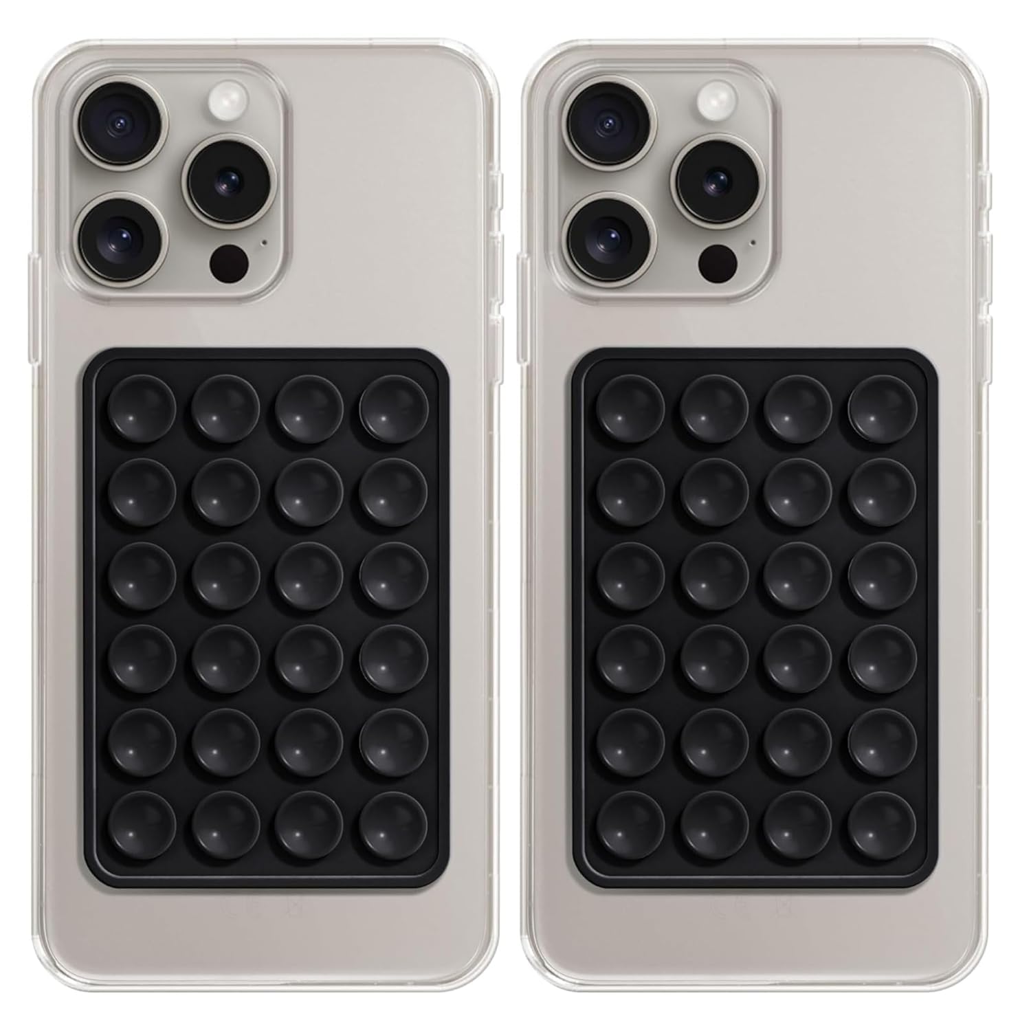 SkyIndians Suction Phone Case Grip for Mobile Phone, Silicone Adhesive Sticker 24 Cup Strong Gripper Compatible with Mirror,Marble,Glass [Mobile Chipku] (Black 2 pi)-image-35