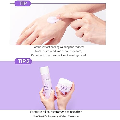 Miniatura 8 de TIAM - Máscara para dormir de caracol y azuleno, crema hidratante para cara con filtro de secreción de caracol, reparación de piel dañada, mucina de