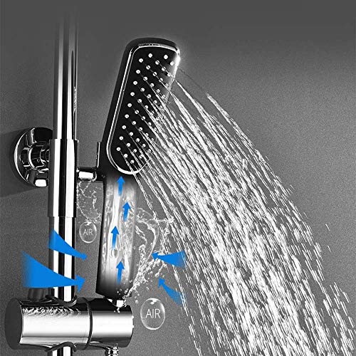 Ensemble de robinets de douche avec étagère et bec pivotant pour baignoire - 6