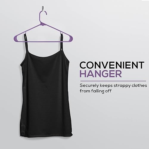 Vista 48 de Utopia Home Perchas de plástico, paquete de 30 unidades, perchas con ganchos, duraderas y ahorran espacio (negro)