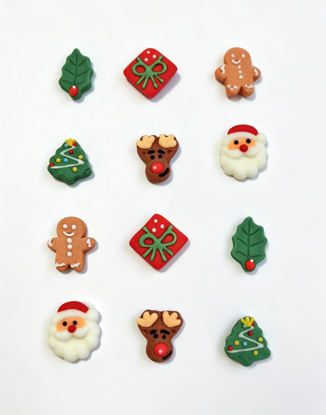 Essbare Weihnachtskuchen Dekoration 2 Santa Claus 2 Weihnachtsbaum 2 Weihnachtshirsch 2 Puppen 2 Weihnachtsgeschenkbox Kuchen Oberfläche Kuchen Papier Cupcake Dessert Dekoration Süßigkeiten Bar