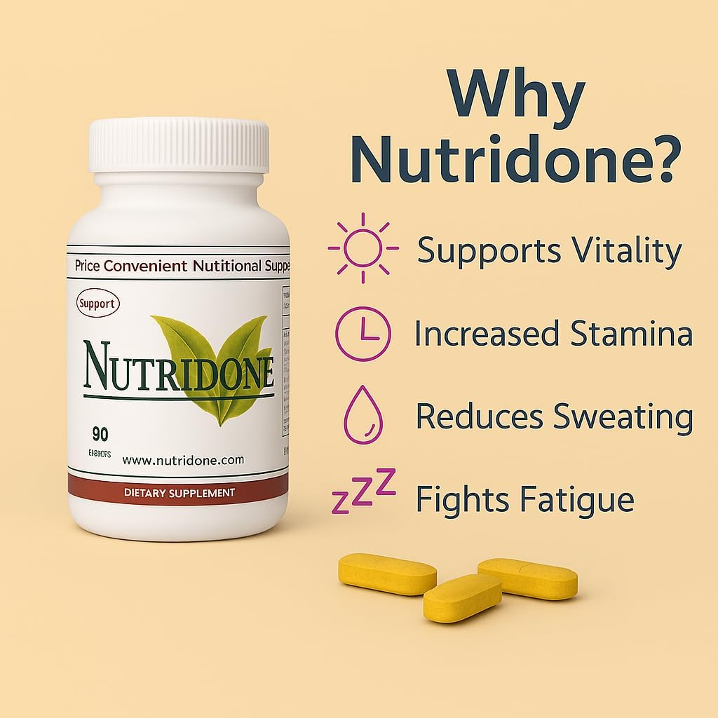 Nutridone is a Powerful Multivitamin Supplement to Fight Fatigue, Promote Regularity, Support Mood, Promote Healthy Immune Function, Support a Healthy Heart, and Help Those with History of