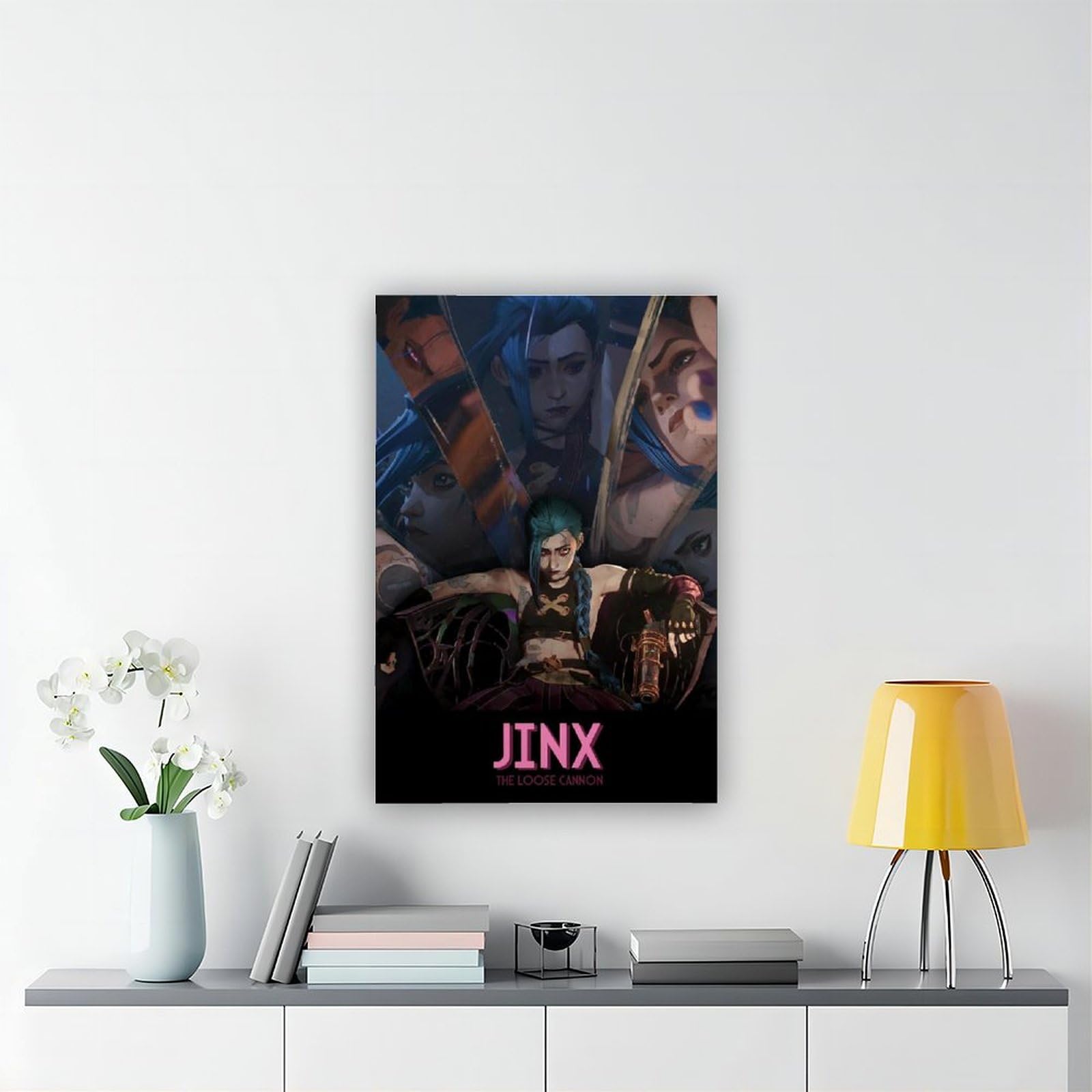 TONFON Jinx - Poster da parete in stile retrò con personaggio arcano League Of Legends, decorazione artistica