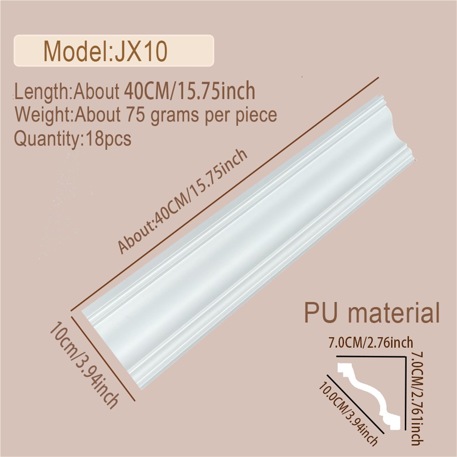 18 pezzi di decorazione in materiale gesso imitazione linea angolare for soffitto in PU