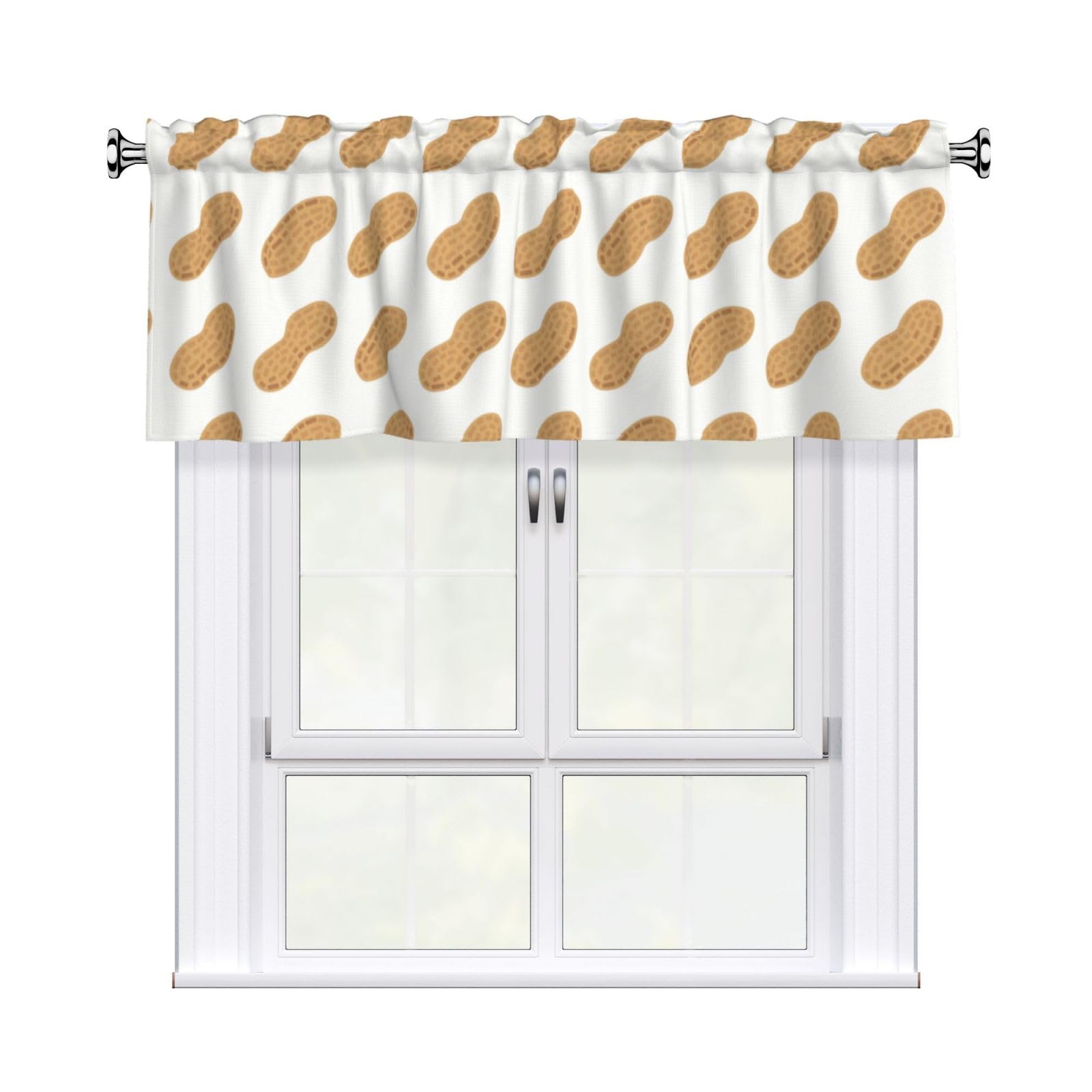 Noble Ren Delicious Peanuts Short Curtain Valance 54x18in For Kitchen Bathroom Cafe Living Room Decoration
