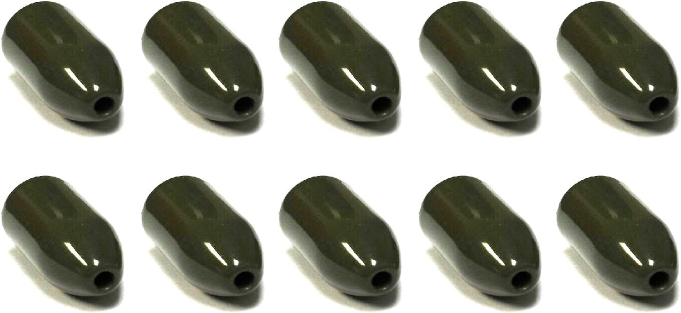 Interwebz 10 Pack 5/16 oz Tungsten Green Bullet Worm Weight for Bass Fishing Pitching and Flipping Sinker