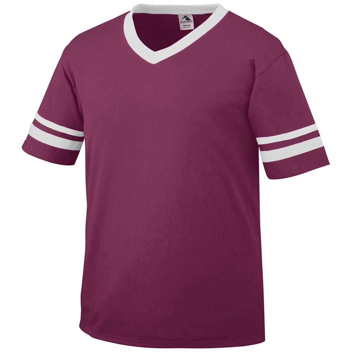 Augusta Sportswear Sleeve Stripe Jersey, Medium, Maroon/White