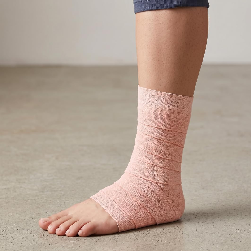 Top Grip Cotton & Rubber Elastic Bandage 15 cm x 4 m (Stretch Length) Pack of 2 | High Compression Crepe Bandage for Sprains, Strains, Sports Injuries, Joint Support & Secure Dressing Retention 1