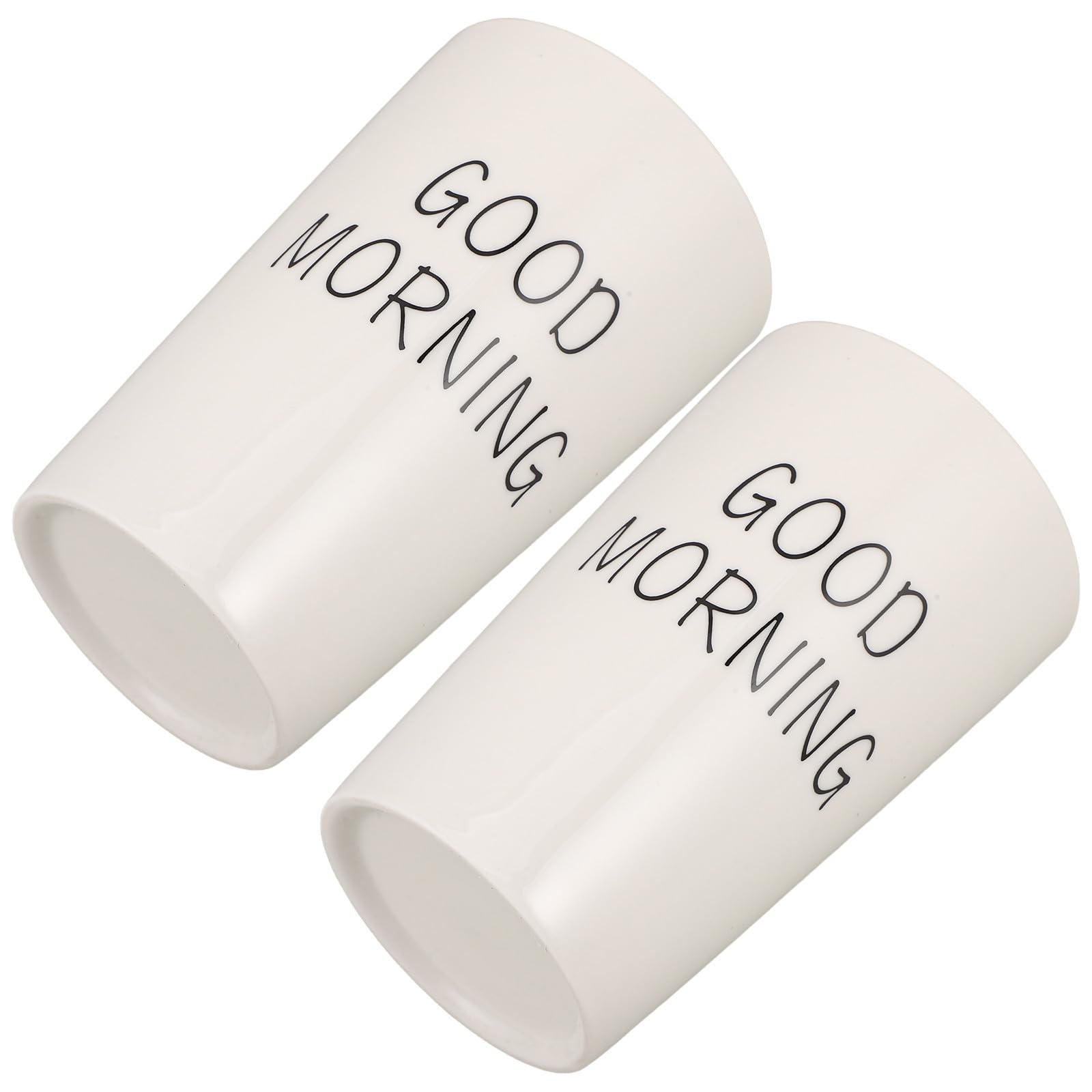 SHINEOFI 2 Piezas Vaso Diseño Simple y Elegante para Baño Estilo Americano de Cerámica de Color Claro Material Resistente y Fácil de Limpiar para Cepillo de Dientes
